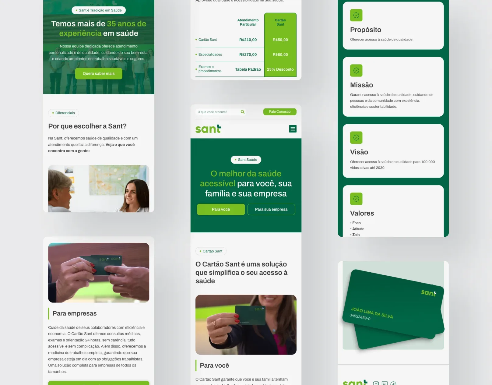 Projeto de UI/UX e Design: Sant Saúde - Case study by Korbi Studio